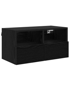 Mobile TV da parete Rovere Nero 60 x 30 x 30 cm 2