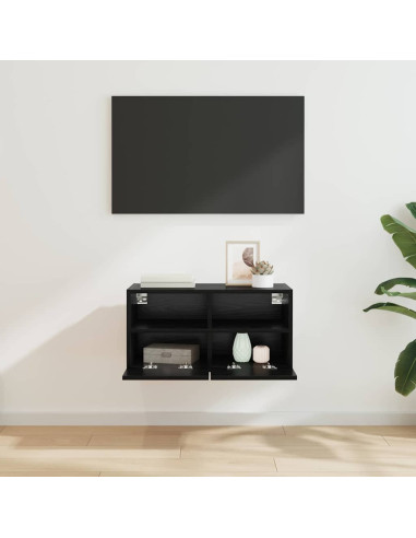 Mobile TV da parete Rovere Nero 60 x 30 x 30 cm