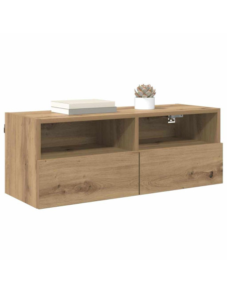 Mobiletti TV da Parete 2 pcs Rovere artigianale 80 x 30 x 30 cm