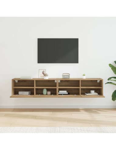 Mobiletti TV da Parete 2 pcs Rovere artigianale 80 x 30 x 30 cm