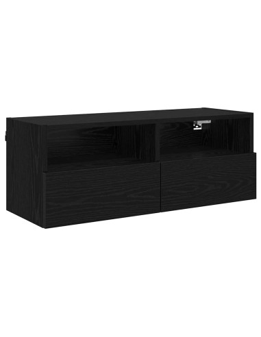 Mobile TV da parete Rovere Nero 80 x 30 x 30 cm