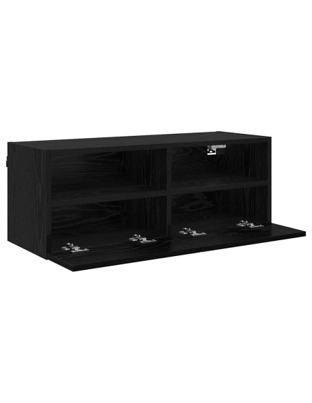 Mobile TV da parete Rovere Nero 80 x 30 x 30 cm