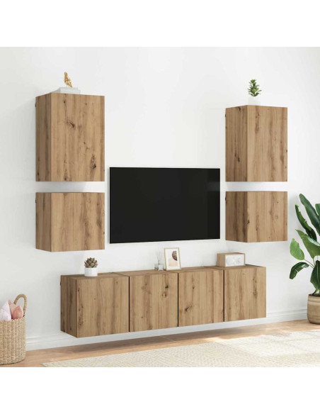 Mobile TV da parete Rovere artigianale 40,5x30x40cm