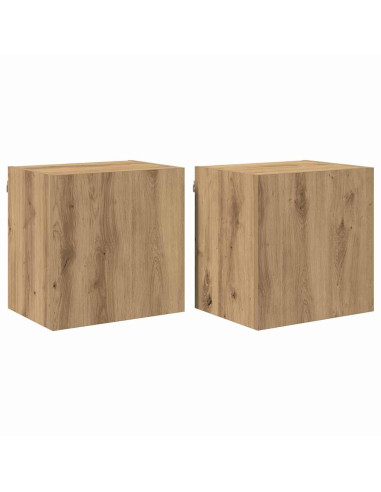Mobiletti TV da Parete 2 pcs Rovere artigianale 40,5x30x40cm