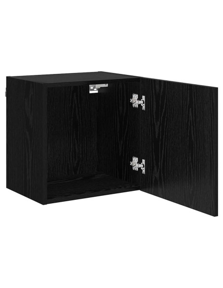 Mobile TV da parete Rovere Nero 40,5x30x40cm Legno multistrato