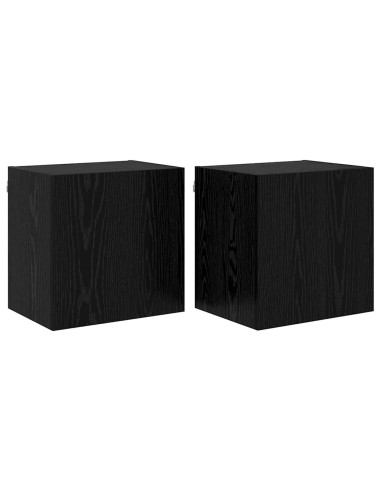 Mobiletti TV da Parete 2 pcs Rovere Nero 40,5x30x40cm