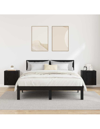 Mobiletti TV da Parete 2 pcs Rovere Nero 40,5x30x40cm