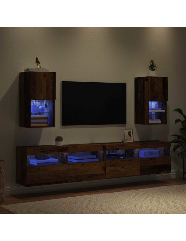 Mobiletti TV a parete 2 pcs Legno vecchio 30,5 x 30 x 60 cm