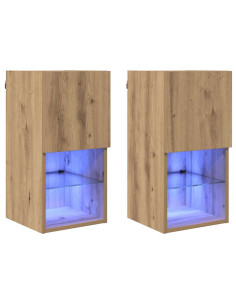 Mobiletti TV a parete 2 pcs Rovere artigianale 2