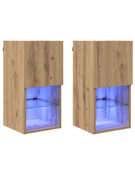 Mobiletti TV a parete 2 pcs Rovere artigianale