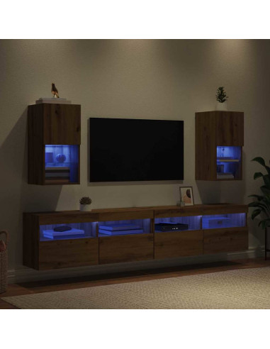 Mobiletti TV a parete 2 pcs Rovere artigianale