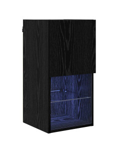 Mobile TV da Parete Rovere Nero 30,5 x 30 x 60 cm 2