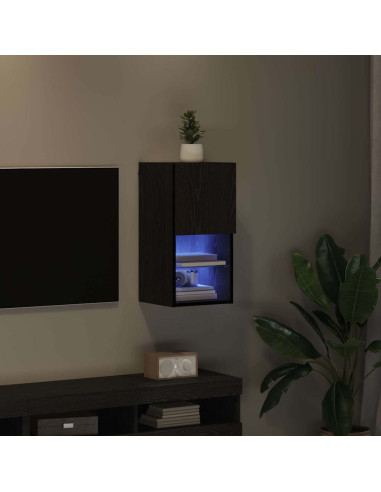 Mobile TV da Parete Rovere Nero 30,5 x 30 x 60 cm