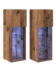 Mobiletti TV a parete 2 pcs Legno vecchio 30,5 x 30 x 90 cm 2