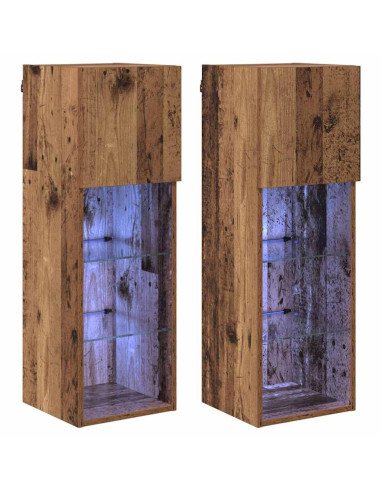 Mobiletti TV a parete 2 pcs Legno vecchio 30,5 x 30 x 90 cm