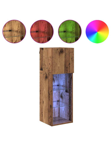 Mobiletti TV a parete 2 pcs Legno vecchio 30,5 x 30 x 90 cm