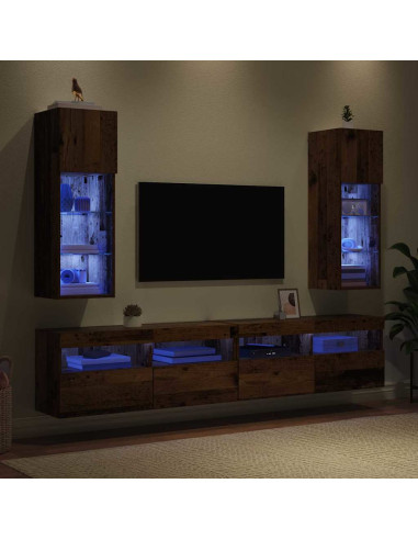 Mobiletti TV a parete 2 pcs Legno vecchio 30,5 x 30 x 90 cm