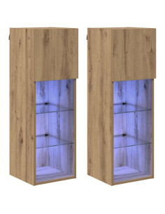 Mobiletti TV a parete 2 pcs Rovere artigianale 2