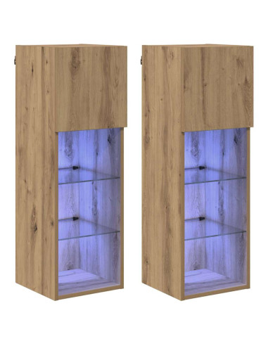 Mobiletti TV a parete 2 pcs Rovere artigianale