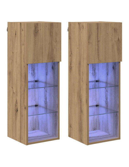 Mobiletti TV a parete 2 pcs Rovere artigianale