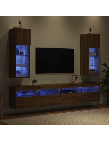 Mobiletti TV a parete 2 pcs Rovere artigianale