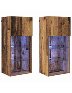 Mobiletti TV a parete 2 pcs Legno vecchio 40,5 x 30 x 90 cm 2
