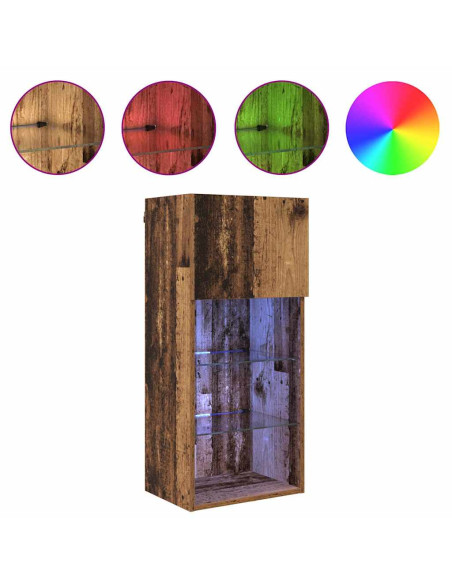 Mobiletti TV a parete 2 pcs Legno vecchio 40,5 x 30 x 90 cm