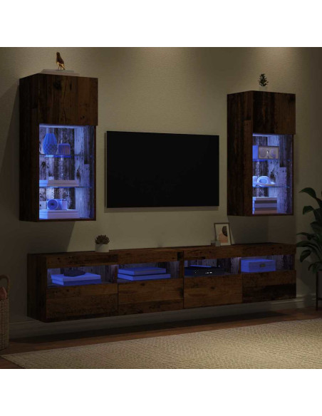 Mobiletti TV a parete 2 pcs Legno vecchio 40,5 x 30 x 90 cm