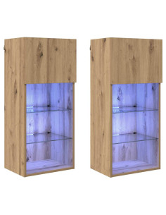 Mobiletti TV a parete 2 pcs Rovere artigianale 2