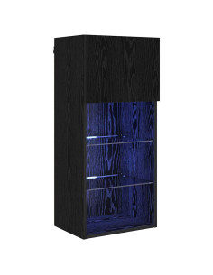 Mobile TV da Parete Rovere Nero 40,5 x 30 x 90 cm 2