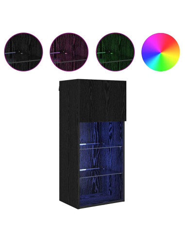 Mobile TV da Parete Rovere Nero 40,5 x 30 x 90 cm