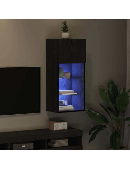 Mobile TV da Parete Rovere Nero 40,5 x 30 x 90 cm