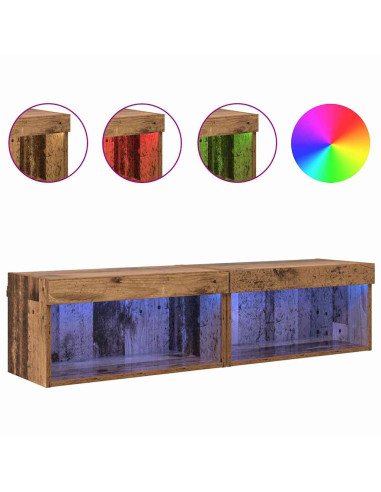 Set mobile TV con led Legno vecchio Legno multistrato