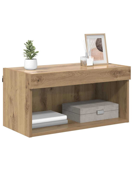 Set mobile TV con led Rovere artigianale Legno multistrato