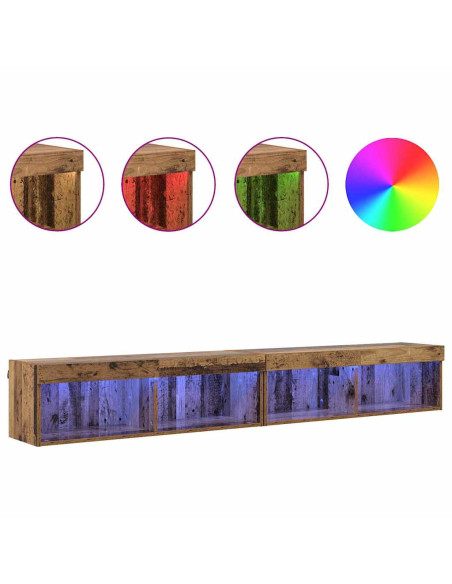 Set mobile TV con led Legno vecchio Legno multistrato