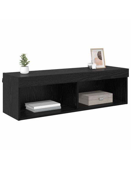 Mobile TV da parete Panama Rovere Nero 100 x 30 x 30 cm