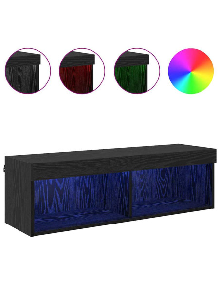 Mobile TV da parete Panama Rovere Nero 100 x 30 x 30 cm