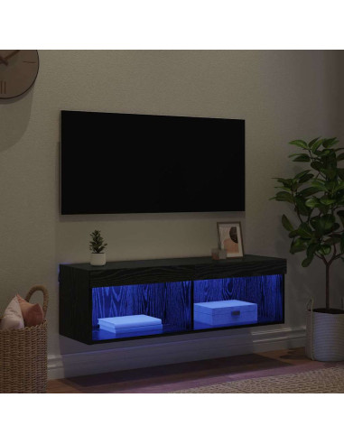 Mobile TV da parete Panama Rovere Nero 100 x 30 x 30 cm