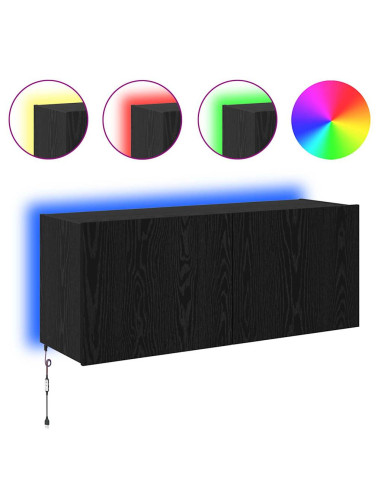 Mobile TV da parete Rovere Nero 100 x 35 x 41 cm