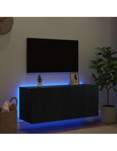 Mobile TV da parete Rovere Nero 100 x 35 x 41 cm
