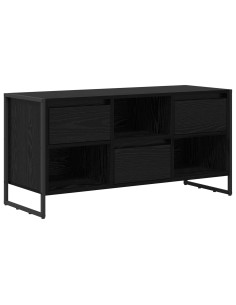Mobile TV Rovere Nero 100 x 36 x 49,5 cm Legno multistrato 2