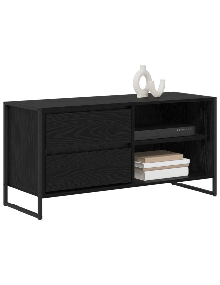 Mobile TV Rovere Nero 100 x 36 x 49,5 cm Legno multistrato