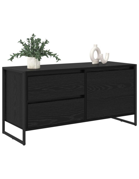 Mobile TV Rovere Nero 100 x 36 x 49.5 cm Legno multistrato