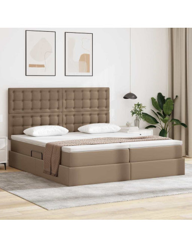 Letto con contenitore e LED Cappuccino 200 x 200 cm