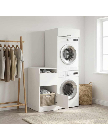 Set di armadi per lavanderia 2 pcs Bianco Legno ingegnerizzato