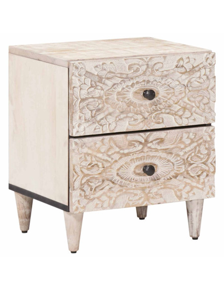 Armadio da Notte con cassetto Bianco 40 x 33,5 x 46 cm