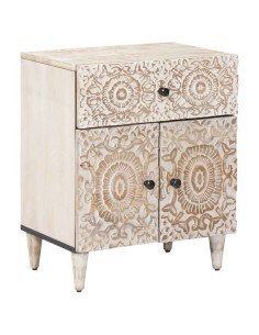 Mobiletto da Letto con cassetto Bianco 50 x 33 x 60 cm