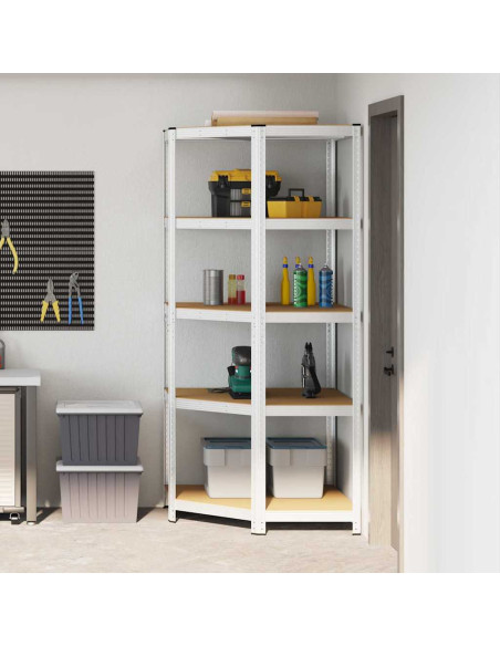 Mensola angolare Argento 90 x 90 x 198 cm Legno multistrato