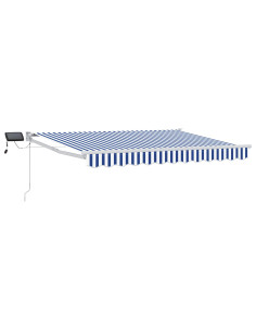 Tenda retrattile manuale con LED Blu e Bianco 2,5 x 2 m