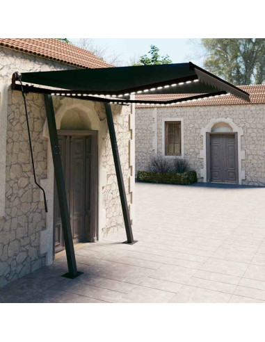 Tenda Automatica Sensore Vento e LED 3,5x2,5 cm Antracite